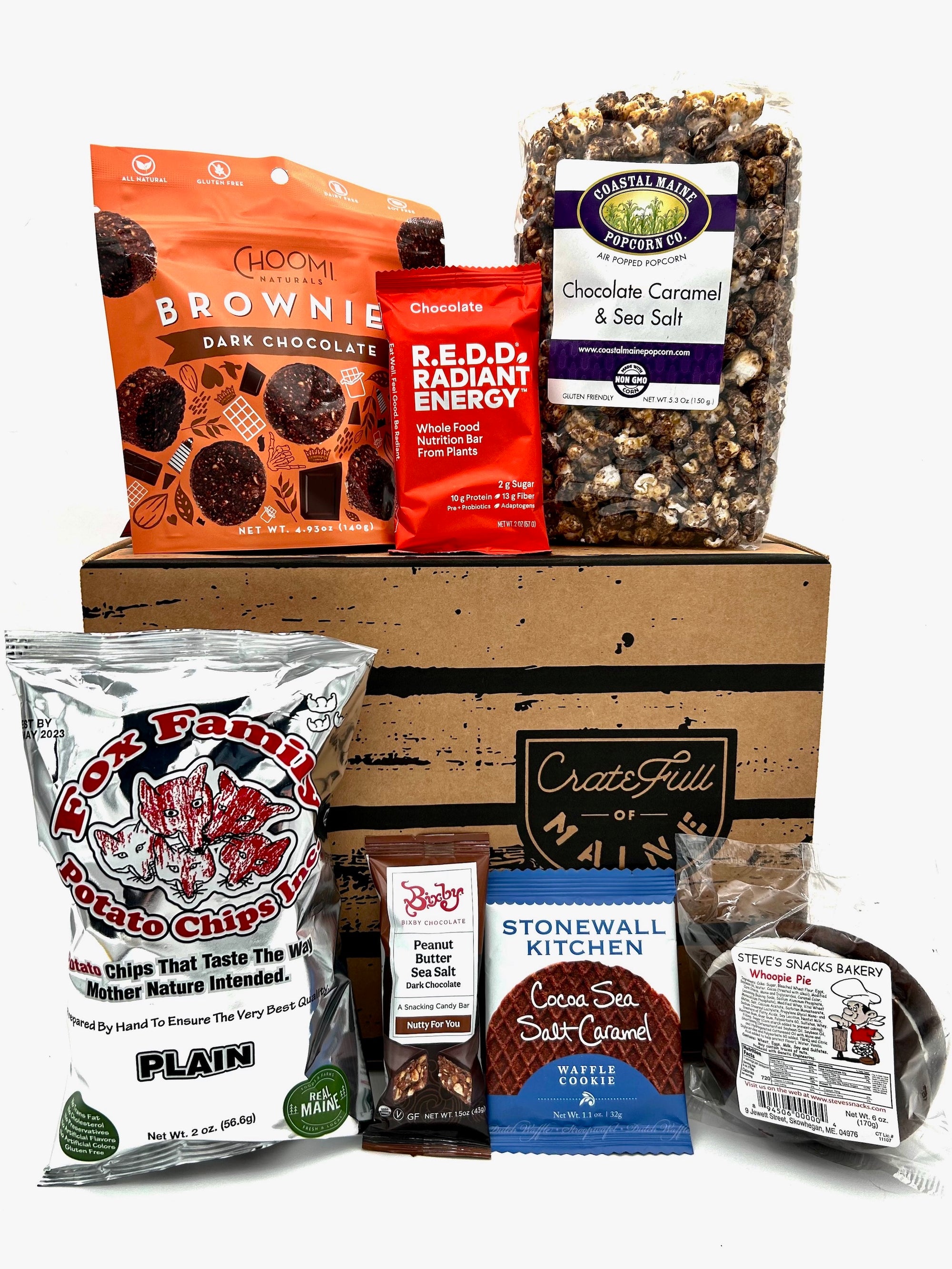 Packed with Maine made or Maine inspired munchies, this Crate will be sure to hit the spot as a gift for you and yours. 
