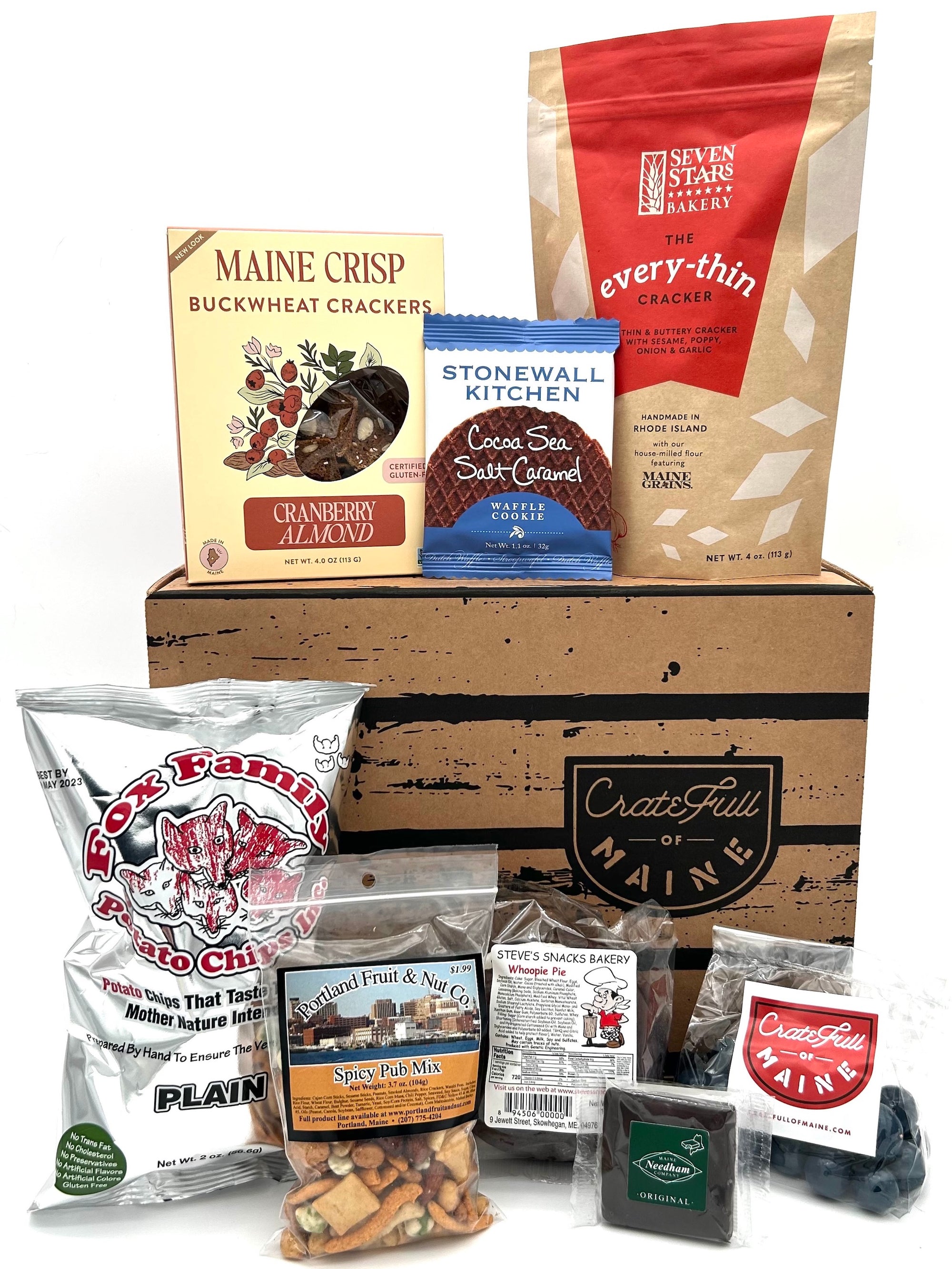 Packed with Maine inspired or Maine made snacks, this Maine Crate will be sure to hit the spot as a gift for you and yours.